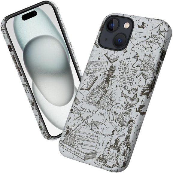 Case for iPhone 13, Dragon Book Dark Academia Aesthetic Phone Case Military-Grade Drop Protection Cover for Women Girl - Frosted