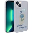 thumbnail image 1 of Case for iPhone 13 Mini (5.4 inch), Slim Soft TPU Phone Cover for iPhone 13 Mini, Cute Protective Camera Protection Cover for Women Girls, Blue Rose, 1 of 5