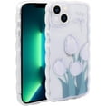thumbnail image 1 of Case for iPhone 13 Mini, Case Cute Cartoon Flowers for Girls Shockproof TPU Bumper Protective Case for iPhone 13 Mini (5.4 inch), Purple Tulip, 1 of 13