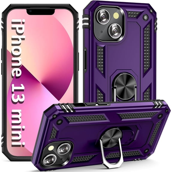 Case for iPhone 13 Phone Case iPhone 13 Case, with Ring Holder Stand, Support Magnet Car Mount, Military Grade, Heavy Duty, for iPhone 13 Case Black