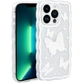 thumbnail image 1 of Case for iPhone 13 Pro, Case Cute Cartoon White Butterflies for Girls, Unique Kawaii TPU Bumper Protective Case for iPhone 13 Pro 2021 (6.1 Inch), 1 of 13