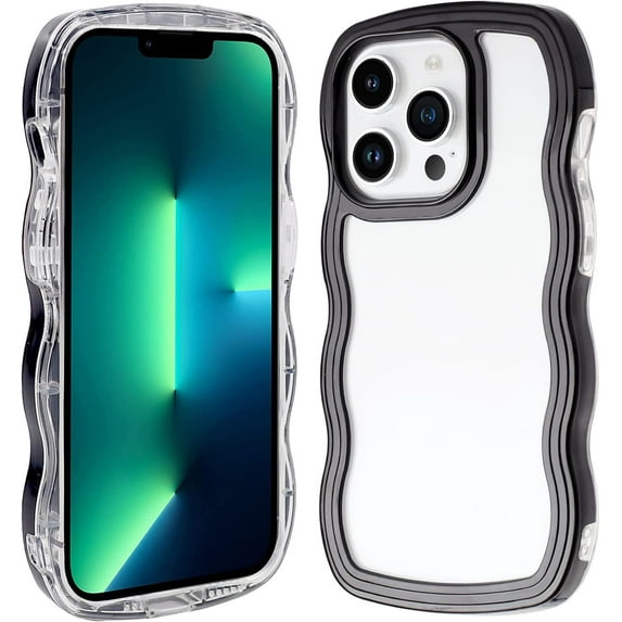 Case for iPhone 13 Pro, Kawaii TPU Bumper Protective Cover Case for iPhone 13 Pro 2021 (6.1 Inch), Cute Back Case for Girls and Women, Black Border