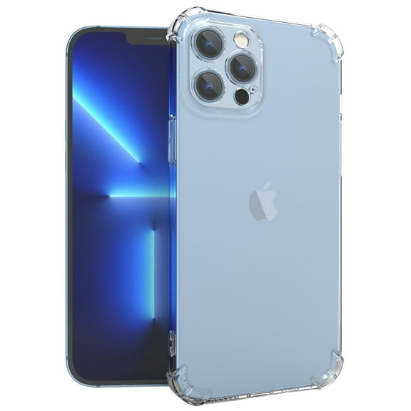 Case for iPhone 13 Pro Max, Clear Transparent See-Thru Flex Gel TPU Skin Slim Phone Cover - Recessed Camera Protection