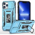 thumbnail image 1 of Case for iPhone 13 Pro Max, Slide Lens Protective Case Shockproof Impact Resistant with Kickstand Cover Case for iPhone 13 Pro Max (6.7") Black Blue, 1 of 12