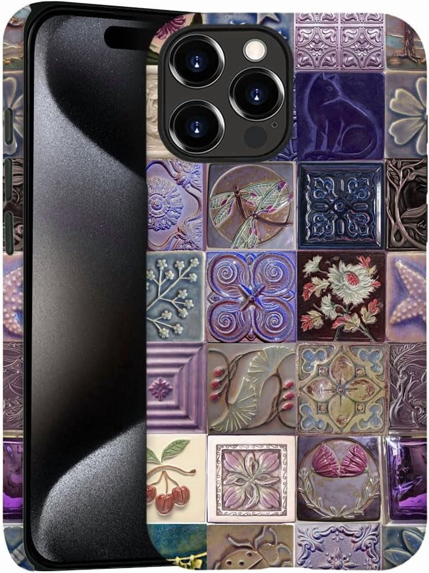 Case for iPhone 13 Pro Max, Vintage Dragonfly Mosaic Tiles Phone Case ...
