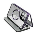 thumbnail image 1 of Case for iPhone 13 Pro Max,with Double Sided Magnetic Tempered Glass cases,Magsafe Wireless Charging Magnetic Adsorption Metal Bumper cover,Purple, 1 of 8
