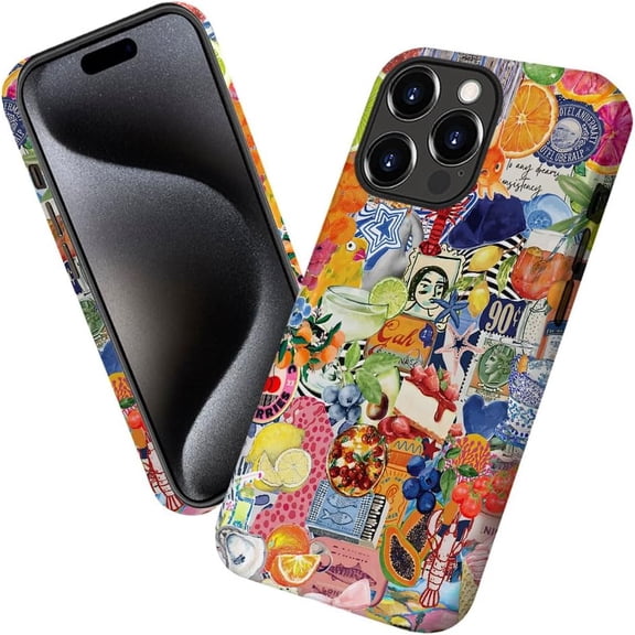 Case for iPhone 13 Pro, Retro Aesthetic Fruits Phone Case Military-Grade Drop Protection Cover for Women Girl - Frosted