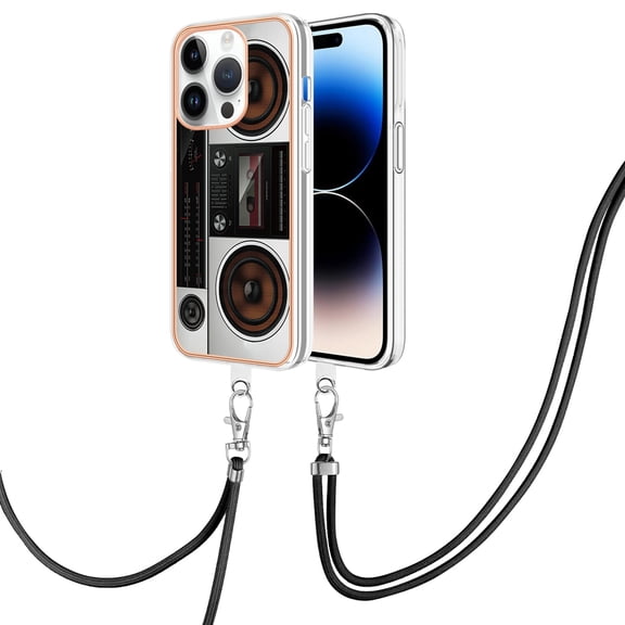 Case for iPhone 13 Pro Shockproof Durable Rugged Phone Cover with Adjustable Detachable Crossbody Lanyard Novel Designs Slim Fit Skin-Friendly
