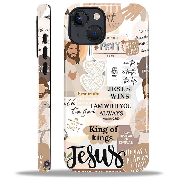 Case for iPhone 13 iPhone 14, Hybrid Shockproof Protective Anti-Scratch Phone Case, Dual-Layer Drop Protection, Jesus Collage