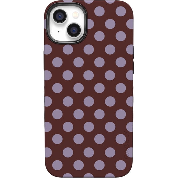 Case for iPhone 14 Case | Spotted in SoHo | Burgundy Polka Dot | Bold Protective Design | Compatible with MagSafe