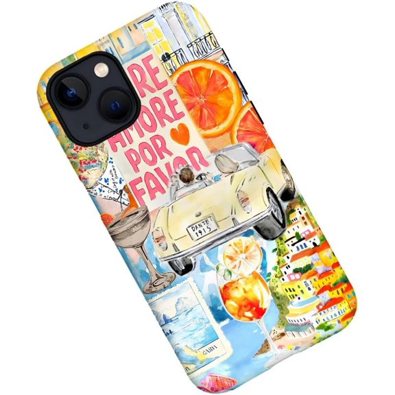 Case for iPhone 14, Collage Aesthetic Landscape Phone Case Military-Grade Drop Protection Cover for Women Girl - Frosted