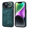 thumbnail image 1 of Case for iPhone 14, PU Leather 3 Card Slots with Finger Ring Holder Shockproof Phone Case, 1 of 15