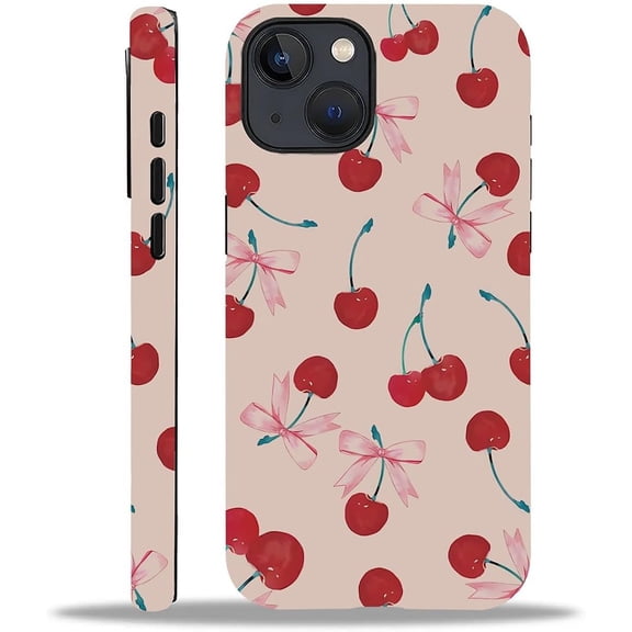 Case for iPhone 14 Plus,Exquisite Cherry Exquisitely Pattern Double Protective Phone Cover Cases Soft Silicone for iPhone 14 Plus