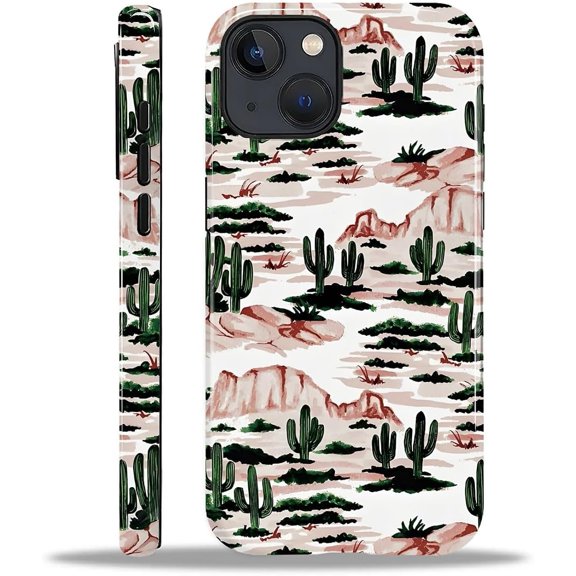 Case for iPhone 14 Plus, Shockproof TPU Bumper Drop Protection Hybrid 2-Layer Hard Cover for iPhone 14 Plus-Mountain Cactus