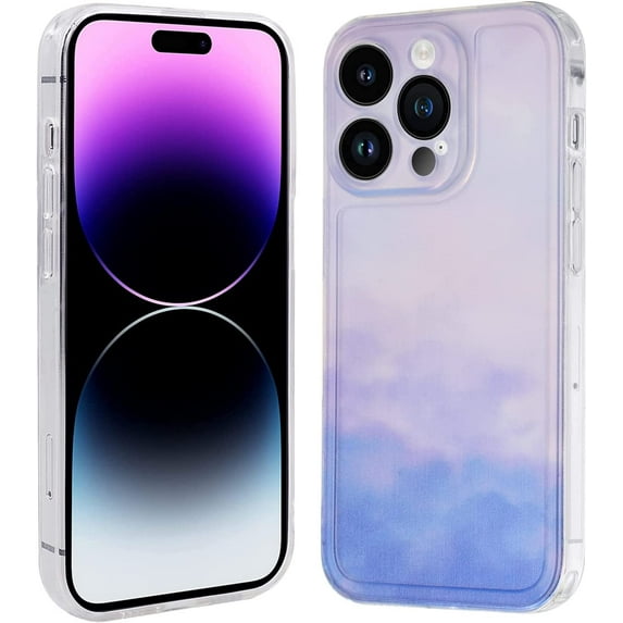 Case for iPhone 14 Pro 2022 (6.1 Inch), Shockproof Cover Case for iPhone 14 Pro Back Case, Camera Protective Phone Case, Blue-Violet Vignetting