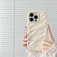 thumbnail image 1 of Case for iPhone 14 Pro,3D Wave Water Ripple Pattern Curly Wavy Frame Glossy Case,Protective Case for iPhone 14 Pro Phone Case 6.1 Inch,Beige, 1 of 10