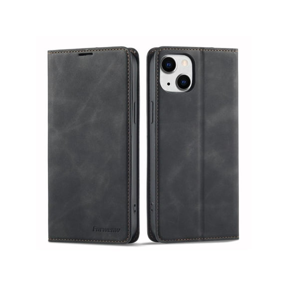 Case for iPhone 14 Pro 6.1 inch Premium PU Leather Cover with Card Holder Kickstand Shockproof Flip Wallet Cover
