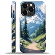 Case for iPhone 14 Pro, Hybrid Shockproof Protective Anti-Scratch Phone Case, Dual-Layer Drop Protection, Mountain Tree Landscape