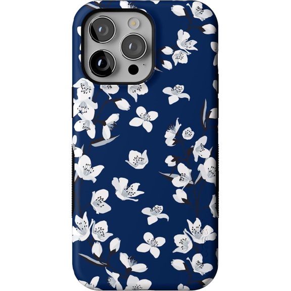 Case for iPhone 14 Pro Max Case | Floral Forest | Navy Cherry Blossom Floral | Bold Protective Design | Compatible with MagSafe