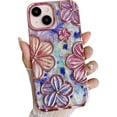 thumbnail image 1 of Case for iPhone 15 Case 3D Flower Retro Floral Clear Soft TPU Stylish Cute Colorful Shockproof Women Girls Protective Case for iPhone 15,Pink, 1 of 17