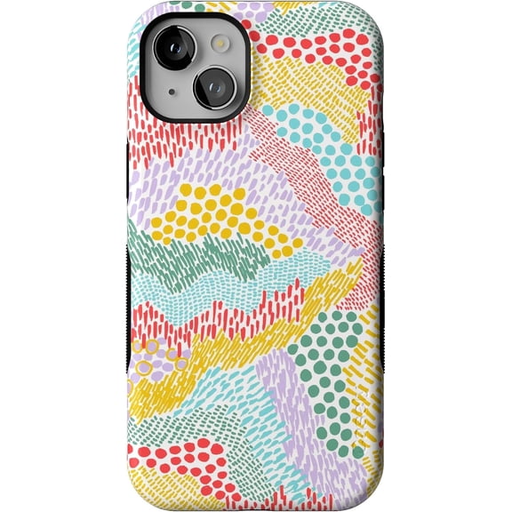 Case for iPhone 15 Case | Color Me Happy | Doodle Colorblock | Bold Protective Design | MagSafe Compatible Design