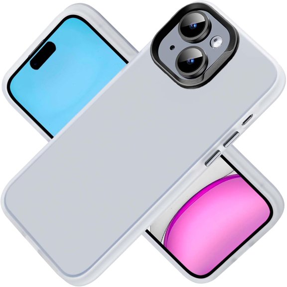Case for iPhone 15 Not-Yellowing Anti-Scratch Shockproof Slim Phone Case for iPhone 15 Case Transparent Frosted White