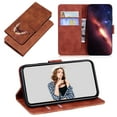 thumbnail image 1 of Case for iPhone 15, Pattern PU Leather iPhone 15 Wallet Case Flip Cover Card Slots Magnetic Closure Case Compatible with Apple iPhone 15 - Brown, 1 of 5