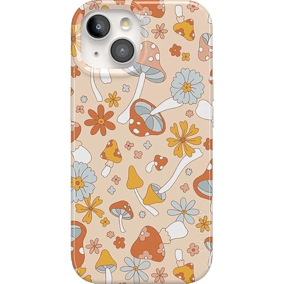 Case for iPhone 15 Plus Case | Mushroom Magic | Retro Floral | Compatible with MagSafe | Classic Ultra Slim Design