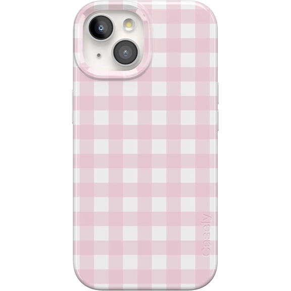 Case for iPhone 15 Plus Case | Pink Plaid | Sunday Best | Compatible with MagSafe | Classic Ultra Slim Design