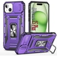 thumbnail image 1 of Case for iPhone 15 Plus Case for 15 Plus,with Camera Cover,[Military Grade Drop Tested],Heavy Duty Shockproof Protective Case,for 15 Plus Case Purple, 1 of 12
