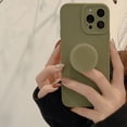 thumbnail image 1 of Case for iPhone 15 Pro Case Silicone Women with Ring Stand Holder Kickstand, Girl Cute Gel Rubber Protective Phone Case Cover (Green), 1 of 9