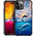 thumbnail image 1 of Case for iPhone 15 Pro Case, Sunset Dolphin Ocean Pattern Graphic Design Girl Boy Soft Silicone Hard Acrylic Shock Protection Case for iPhone 15 Pro, 1 of 7