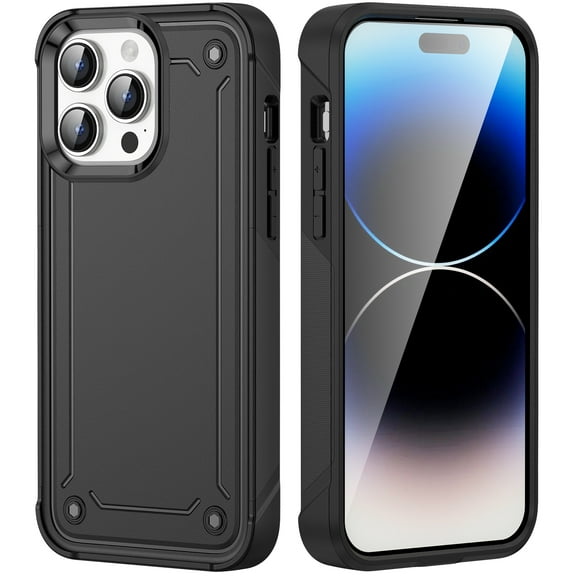 Case for iPhone 15 Pro,Decase Heavy Duty Armor Cover Drop Protection Shockproof Rugged Phone Shell,for iPhone 15 Pro - Black