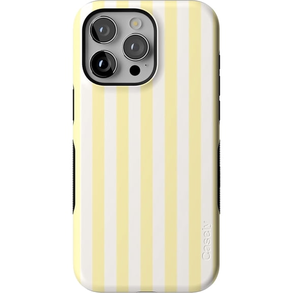 Case for iPhone 15 Pro Max Case | Butter Yellow Stripes | Sunday Best | Bold Protective Design | Compatible with MagSafe