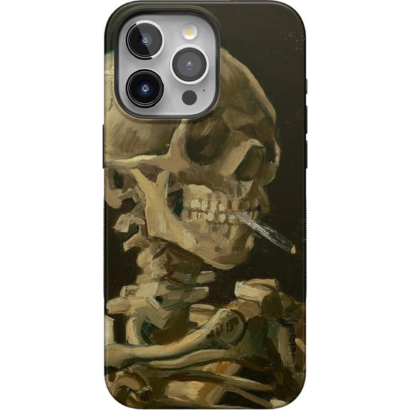 Case for iPhone 15 Pro Max Case | Van Gogh | Skull of a Skeleton with Burning Cigarette | Bold Protective Design | Compatible with MagSafe