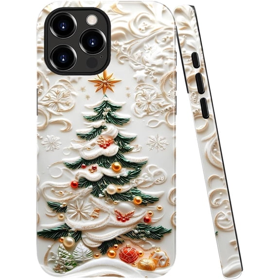 Case for iPhone 15 Pro - Slim Fit Anti-Scratch Phone Case for Girl Women - Christmas Tree Stained Glass (Glossy)