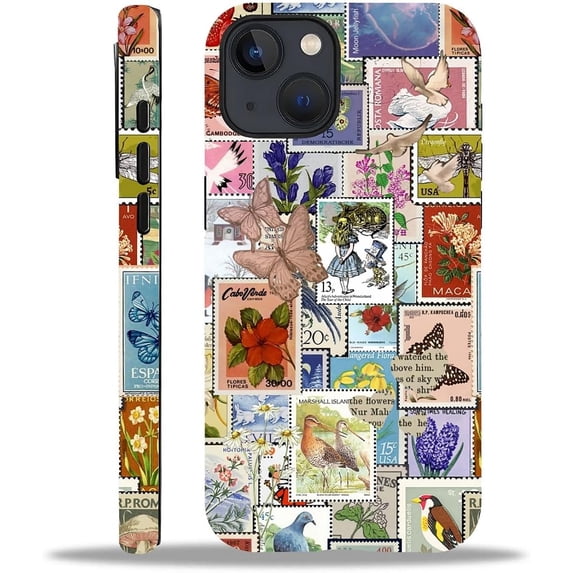 Case for iPhone 15,Various Stamp Puzzles Exquisitely Pattern Double ...