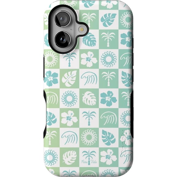 Case for iPhone 16 Case | Pura Vida | Coastal Checkers | Bold Protective Design | Compatible with MagSafe
