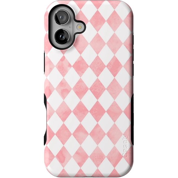 Case for iPhone 16 Case | Queen of Diamonds | Pink Watercolor | Bold Protective Design | Compatible with MagSafe