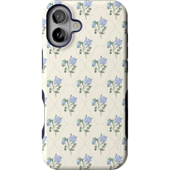 Case for iPhone 16 Case | Vintage Garden | Blue Hydrangea | Bold Protective Design | Compatible with MagSafe