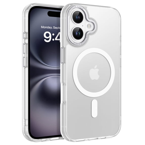 Case for iPhone 16 Compatible with Mag-Safe, Hard TPU Matte Magnetic Anti-Fingerprint Shockproof Protective Cover