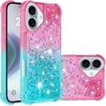 thumbnail image 1 of Case for iPhone 16 Plus Case Glitter Liquid Cute Clear Shockproof Back Cover,Soft TPU Phone Case for iPhone 16 Plus 6.7 inch Gradient Turquoise, 1 of 6