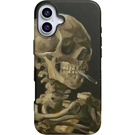 Case for iPhone 16 Plus Case | Van Gogh | Skull of a Skeleton with Burning Cigarette | Bold Protective Design | Compatible with MagSafe