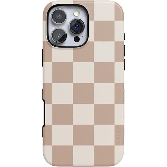 Case for iPhone 16 Pro Case | Fit Check | Neutral Checkerboard | Bold Protective Design | Compatible with MagSafe