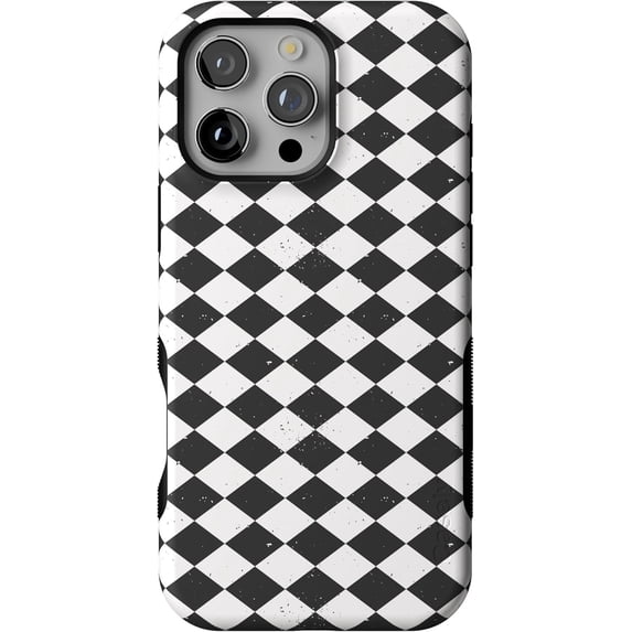 Case for iPhone 16 Pro Case | Harlequin Midnight Diamond | Black and Purple | Bold Protective Design | MagSafe Compatible Design