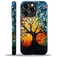 thumbnail image 1 of Case for iPhone 16 Pro, Hybrid Shockproof Protective Anti-Scratch Phone Case, Dual-Layer Drop Protection, Stained Glass Tree of Life, 1 of 8