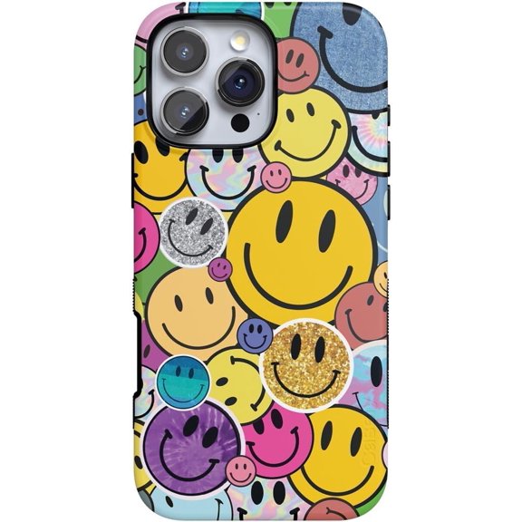 Case for iPhone 16 Pro Max Case | All Smiles | Smiley Face Sticker | Bold Protective Design | Compatible with MagSafe