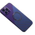 thumbnail image 1 of Case for iPhone 16 Pro Max Case Compatible with MagSafe Charger Carbon Fiber Minimalist Style Slim Fit Anti-Scratch Shockproof Cover, Blue&Purple, 1 of 8