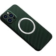 thumbnail image 1 of Case for iPhone 16 Pro Max Case Compatible with MagSafe Charger, Carbon Fiber Textures Slim Fit Lightweight Shockproof Phone Case, Green, 1 of 8