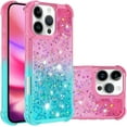 thumbnail image 1 of Case for iPhone 16 Pro Max Case Glitter Liquid Cute Clear Shockproof Back Cover,Soft TPU Phone Case for iPhone 16 Pro Max 6.9 inch Gradient Turquoise, 1 of 12